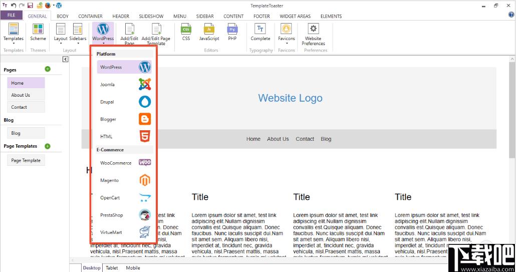 TemplateToaster下载,网页设计,网页制作